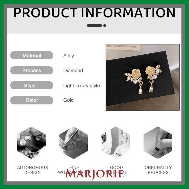 Anting Giwang Model Bunga Gaya Retro Elegan Dengan Berlian Imitasi Untuk Wanita-MJD