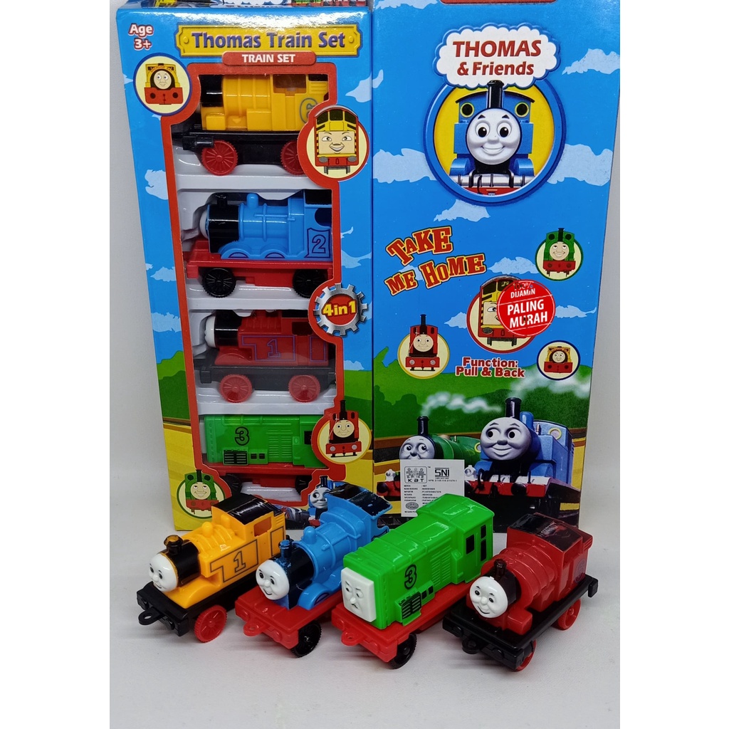 ( PROMO ) Mainan Anak Kereta api TMS Isi 4 Pcs Pull Back Train Play Set SNI MURAH