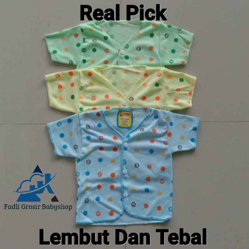 3 Pcs Baju Bayi Newborn Lengan Pendek Polkadot