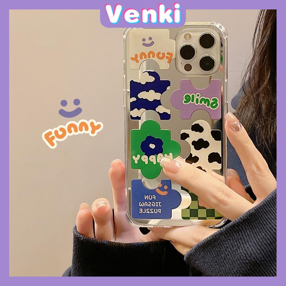 iPhone Case Acrylic HD Mirror Laser Airbag Shockproof Protection Camera Cute Puzzle Compatible For iPhone 11 iPhone 13 Pro Max iPhone 12 Pro Max iPhone 7 Plus iPhone xr xs max