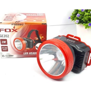 Senter kepala Fox 2W fox Ge 202 Cahaya Putih 10Jam Penerangan Rechargeable Charge senter cas 201