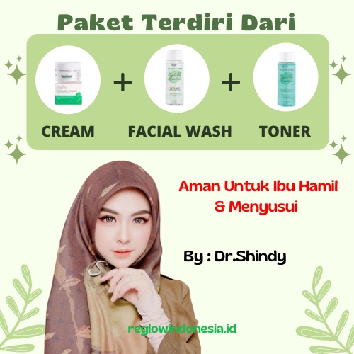Paket Reglow Cream Toner & Facial Wash Pencerah Pemutih Wajah Glowing / Skincare Anti Aging Perawatan Kecantikan Pelembab & Pengencang Wajah Bpom Halal Aman Murah 100% Original-2