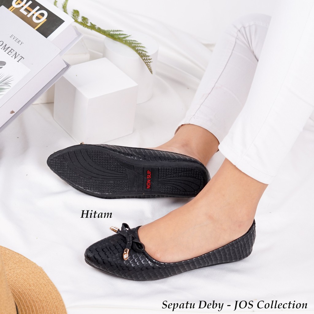 Flat Shoes Wanita - Sepatu Deby Balet Wanita Motif Kulit by JOS Collection