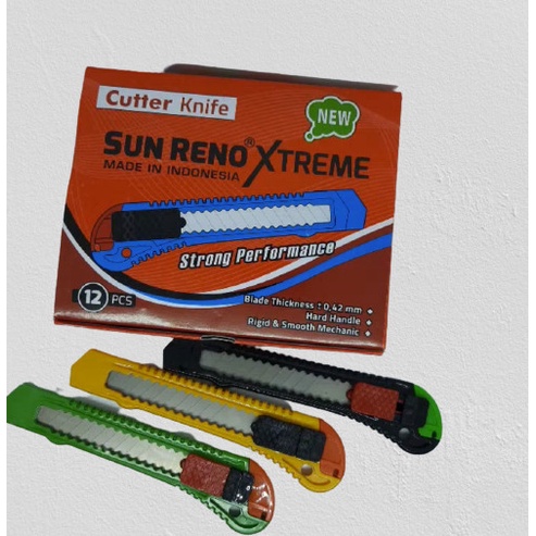 CS12 - CUTTER Berwarna Knife Sun Reno Xtreme Satuan Tajam