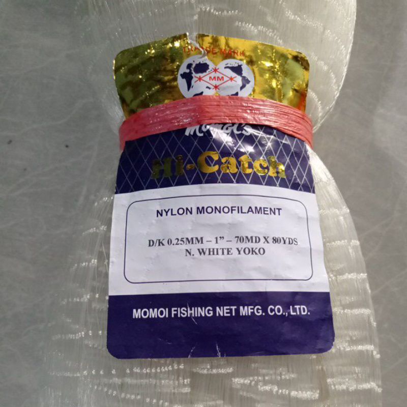 Jaring bahan jala 0.25 1 inchi 70/80 momoi jaring ikan jaring ikan bahan jala lemapar jaring ikan