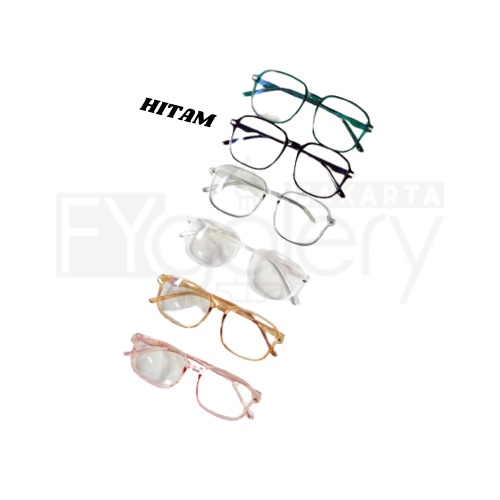 FYGALERYJAKARTA K701 Kacamata Anti Radiasi Frame Lensa Transparan Wanita Pria Murah-Hitam