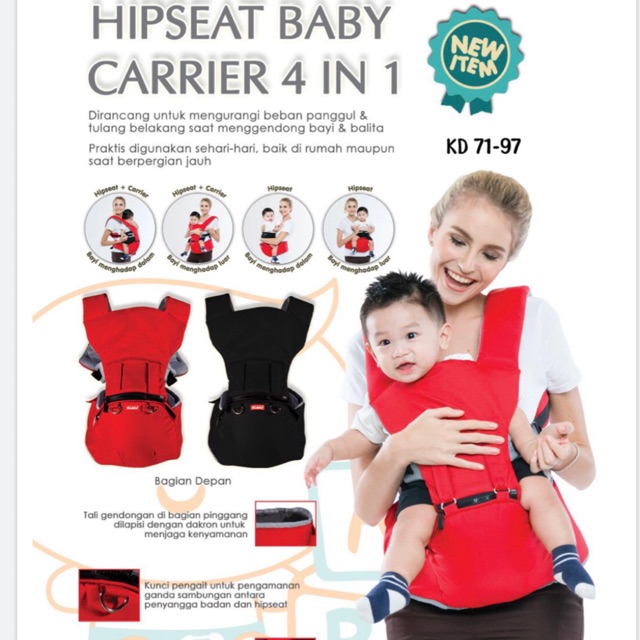 Gendongan hipseat carrier baby 4 in 1 