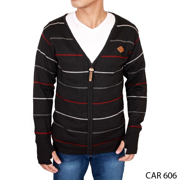 Cardigan Rajut Lengan Panjang Rajut Hitam – CAR 606