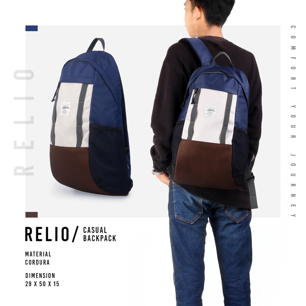 Tas Punggung Pria Warna Navy - Blesco Relio Tas Kuliah Casual milenial