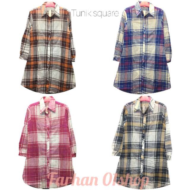Tunik square/tunik kotak kotak