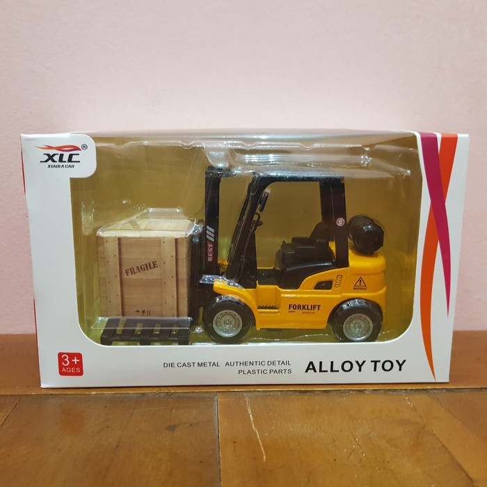 Diecast truk forklift angkut barang - mainan mobil truck miniatur
