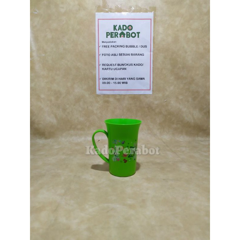 gelas hommy 500ml - gelas gagang warna - mug plastik warna murah