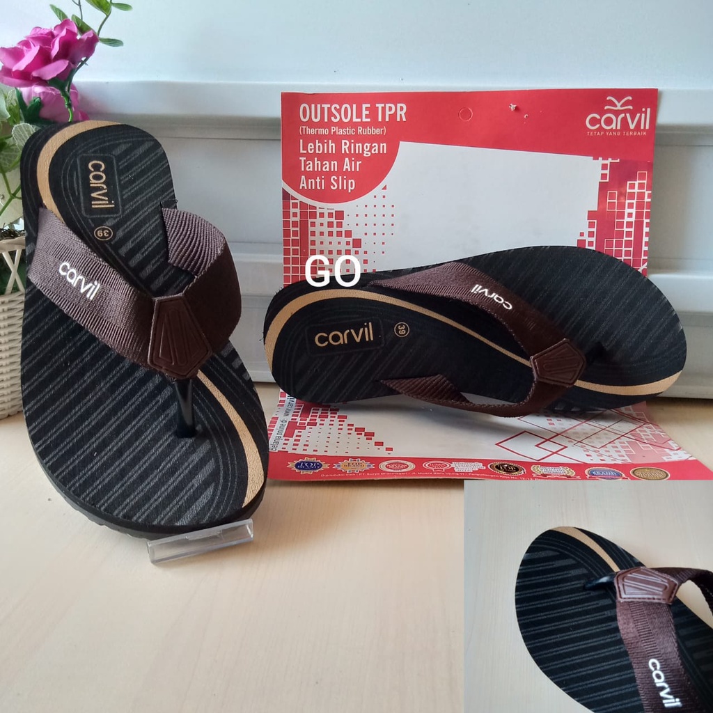 gof  CF CARVIL ORIGINAL! Sandal Jepit Pria CARVIL Sandal Jepit Cowok Anti Selip Anti Anti Air Ringan AwetTerbaru