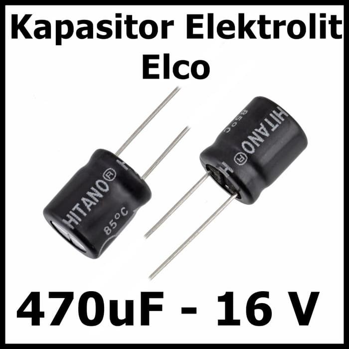 Kapasitor Elektrolit Elco Elko 470uF 16V 470 uF 16 Volt V