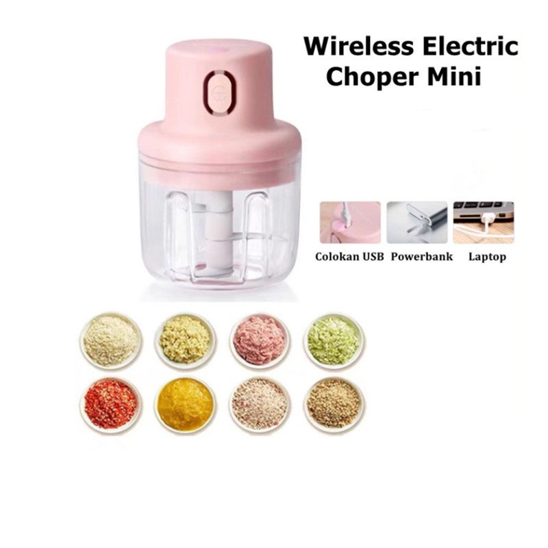 MC Blender Portable Alat Penggiling Pencincang Bumbu Dapur Elektrik Tanpa Kabel Mini Chopper 250ML Blender Portabel Elektrik Tanpa Kabel / Mini Chopper 250ML