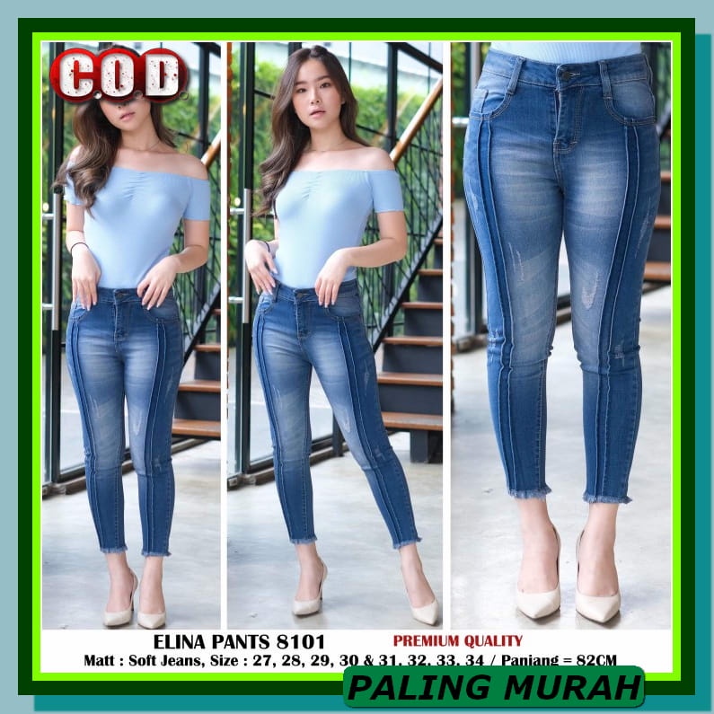 Jep33 Jegging Soft Denim Import Fashion Wanita Korea Celana Zumba UA276 Celana Jeans Wanita / Elin