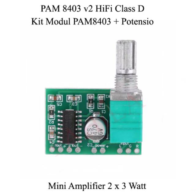 Kit Modul PAM8403 v2 Mini 5V Digital Amplifier Potensio pam 8403