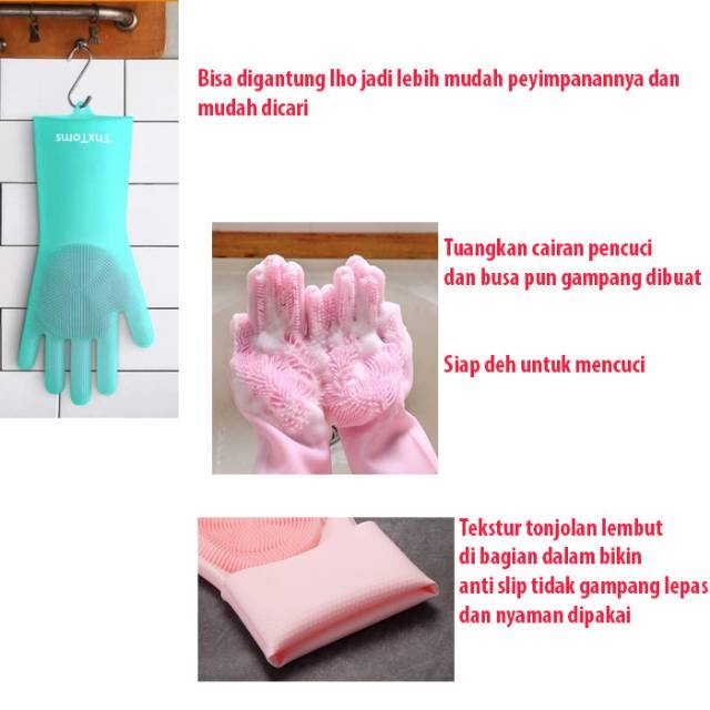 Sarung tangan karet latex / sarung tangan kerja cuci piring/ sarung tangan proyek BINTIK TELAPAK/SARUNG TANGAN SIKAT CUCI PIRING SILICONE MOTOR OVEN DAPUR MAGIC GLOVE