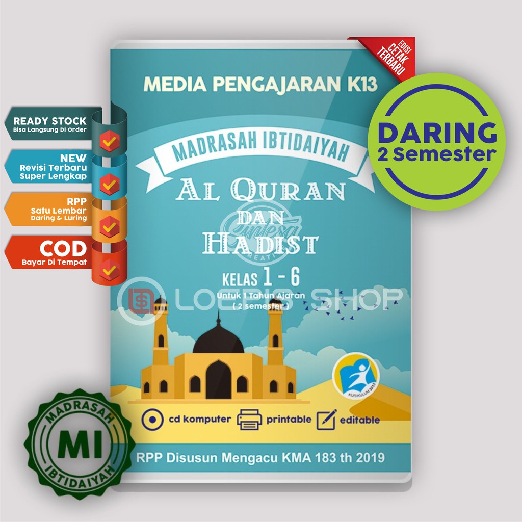 Cd Rpp 1 Lembar K13 Daring Dan Luring Al Quran Hadist Mi Kelas 1 6 Rev Terbaru Sintesa Creative Shopee Indonesia