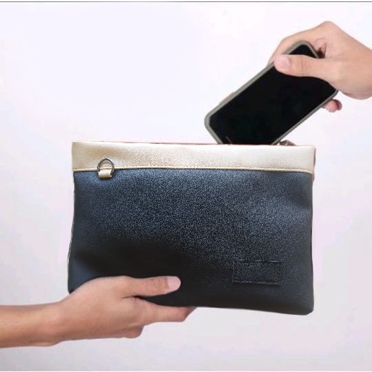 Handbag Pria / Wanita Clucth Kulit PU Leather Men's Business - Dompet Besar Pria / Wanita Terbaru