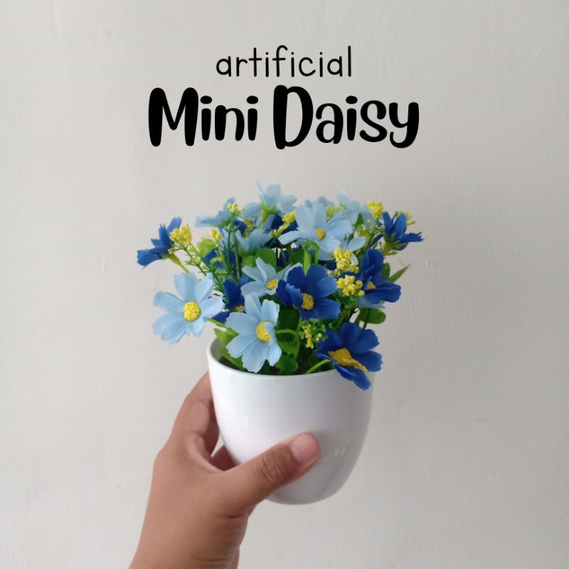 Artificial Mini Daisy / Tanaman Bunga Hias Plastik Daisy Import Murah / Dekorasi Rumah