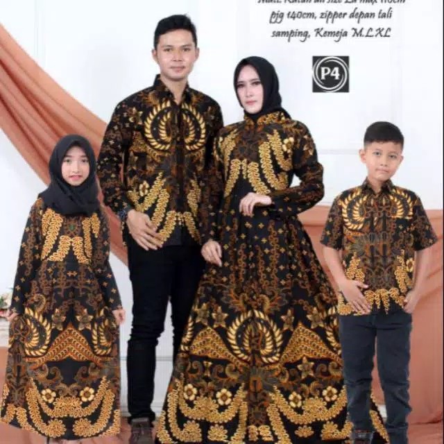 Batik Couple Keluarga Sania Ruffle Ori Ndoro Jowo Dnt Motif Pari Mataram