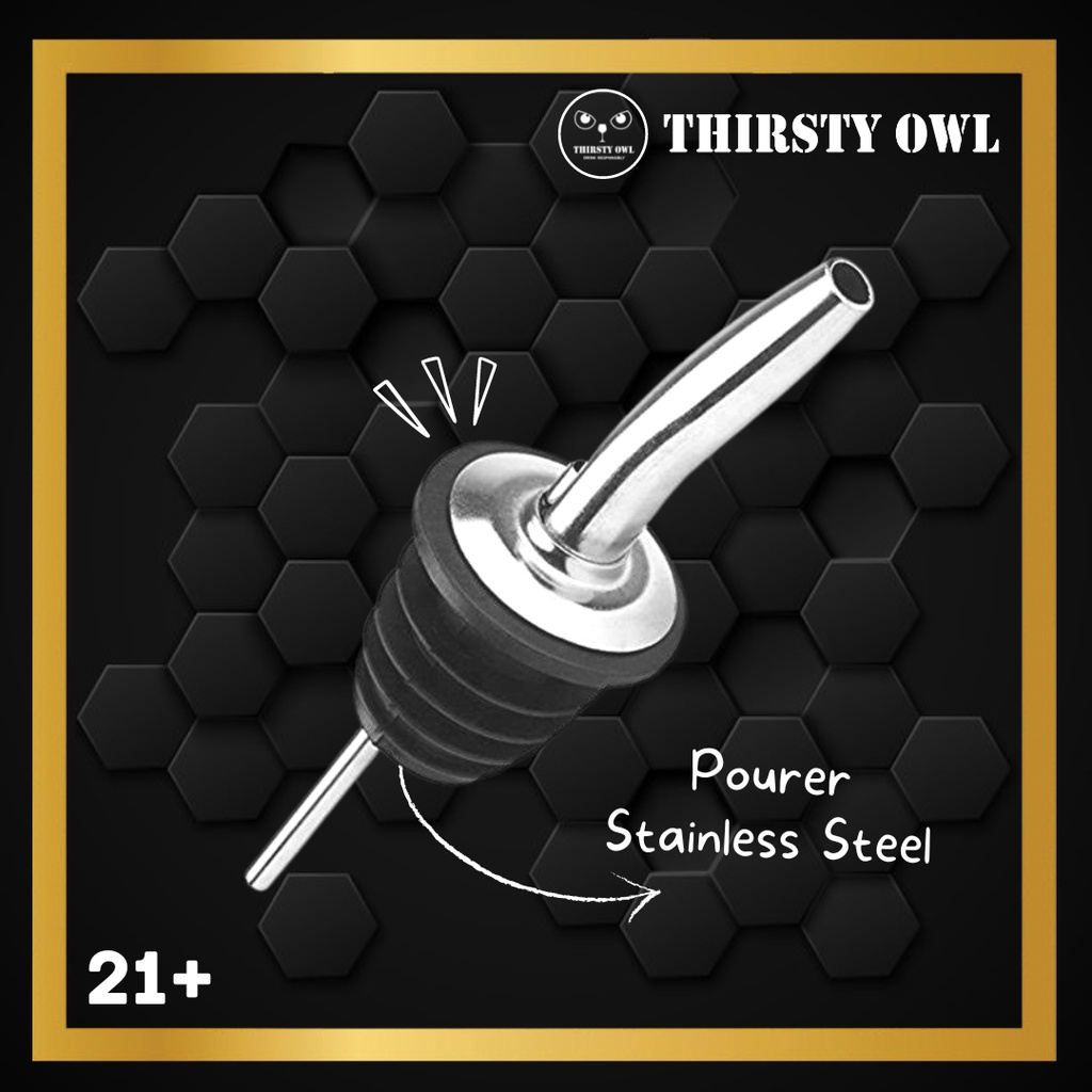 Pourer Stainless Steel - Penutup Tutup Botol Wine Whisky Sirup