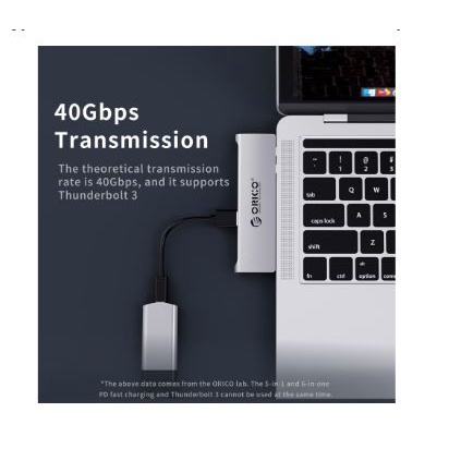 Type c thunderbolt 3 to hdtv usb3.0 hub Pd 3.0 5in1 converter orico 4K 40Gbps 100w 2ct-5h