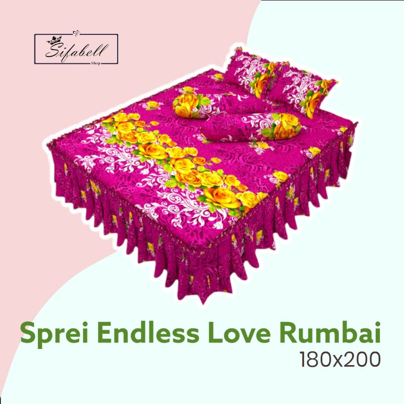 Sprei Endless Love Rumbai King Size 180x200 Seprai Motif Terbaru