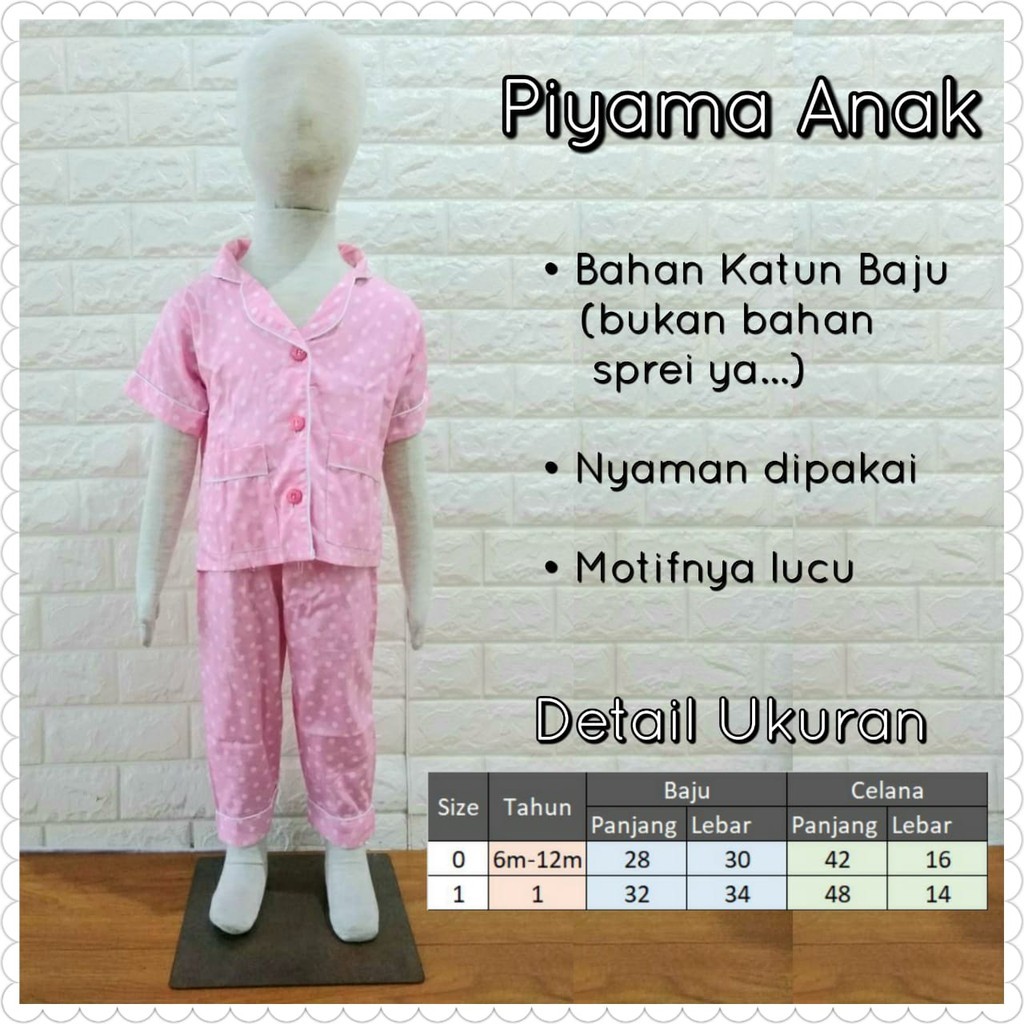 Piyama Anak Katun Jepang Flanel Baju Tidur Anak Katun Jepang Japan design POlka Owl Matryoshka