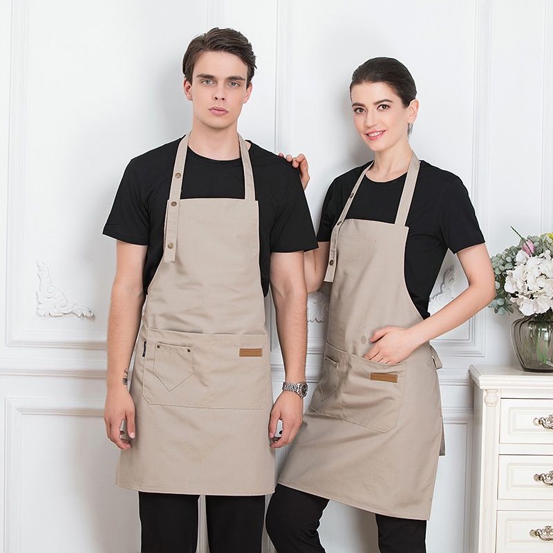 KITCHEN.Official Apron Celemek Barista Korean Style Pria Wanita Celemek Dapur Masak Chef Original Termurah