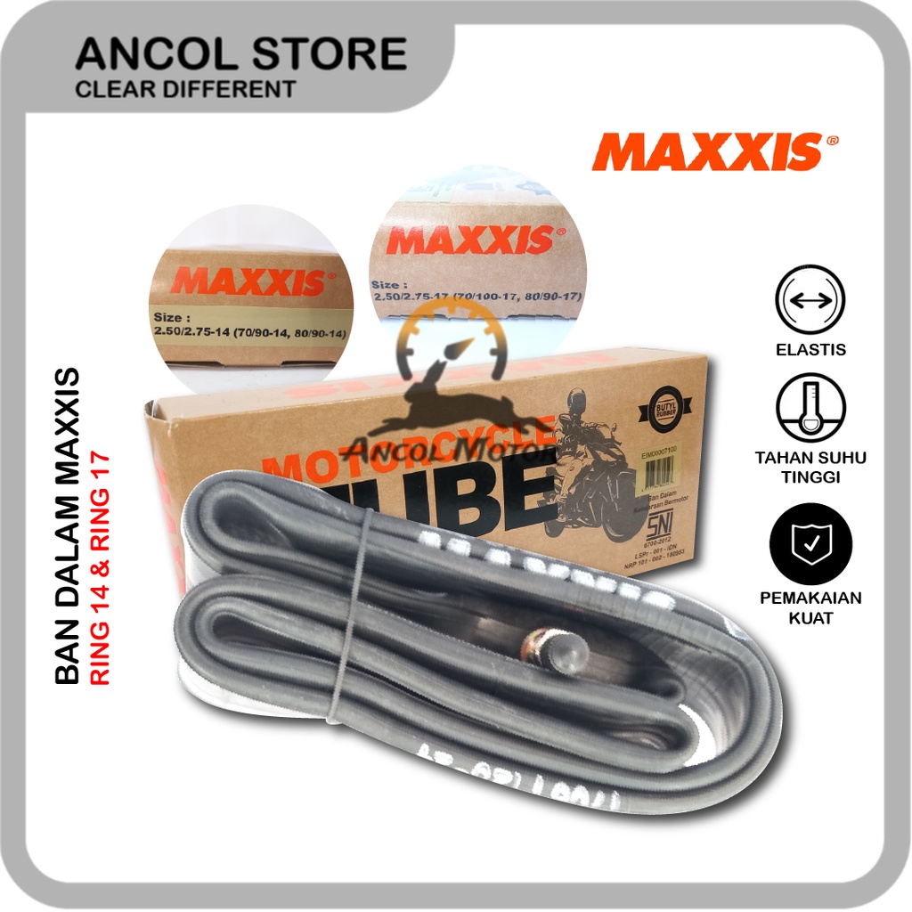 Maxxis Karet Ban Dalam 70/90 80/90-14 & 70/100 80/90-17 Inner Tube - RING 14, 70/90 & 80/90