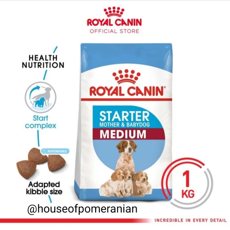 ROYAL CANIN MEDIUM STARTER mother and babydog 1KG dogfood makanan anjing kibble