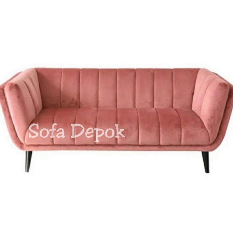 Sofa pink minimalis modern sofa depok