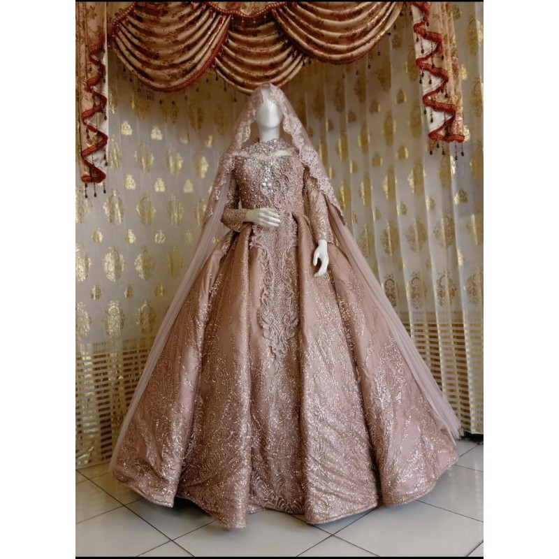 GAUN PENGANTIN BARBIE BELIMBING BUSA MODERN//GAUN WEDDING MUSLIM MEWAH //GAUN