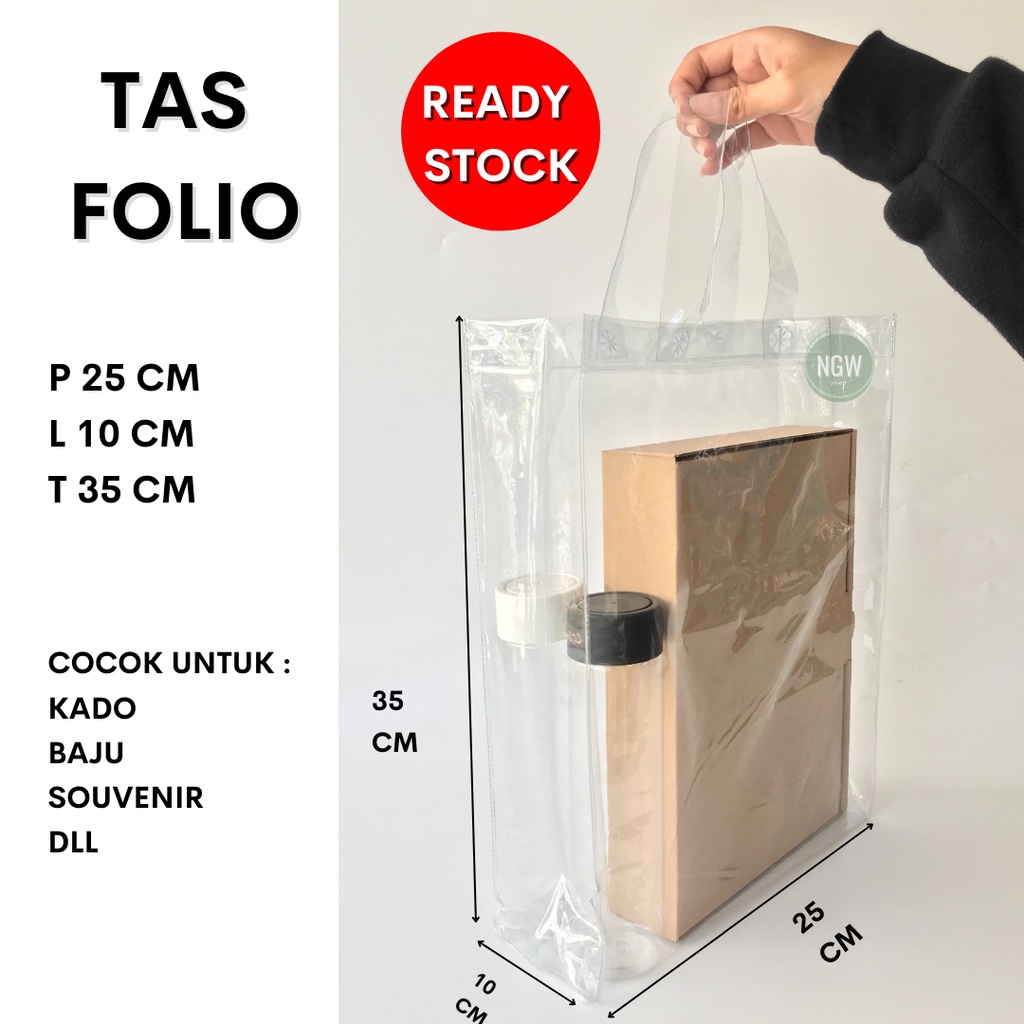 Tas pvc mika FOLIO 25 x 35 x 10 hampers goodiebag souvenir