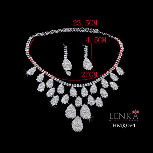 Aksesoris Pesta Pengantin Modern Paket Crown Kalung Anting Wedding Lenka - HMK024