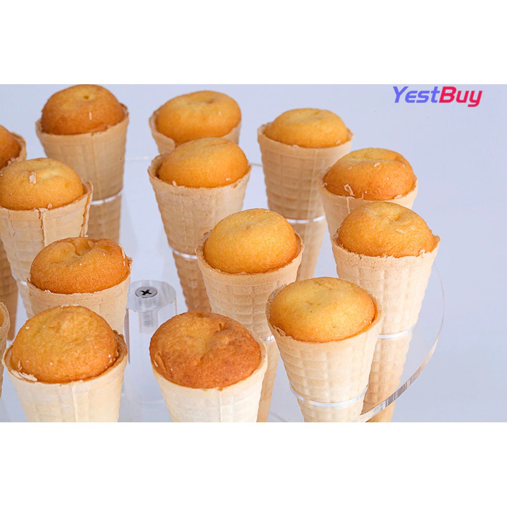

YestBuy Clear Mini Acrylic Ice Cream Cone Stand Holder 16 - Capacity