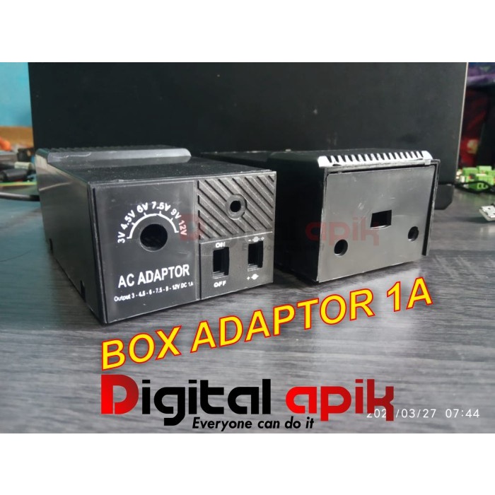 Box Adaptor 1A Plastik Enclosure Boks Label Lubang Kosong Power Supply