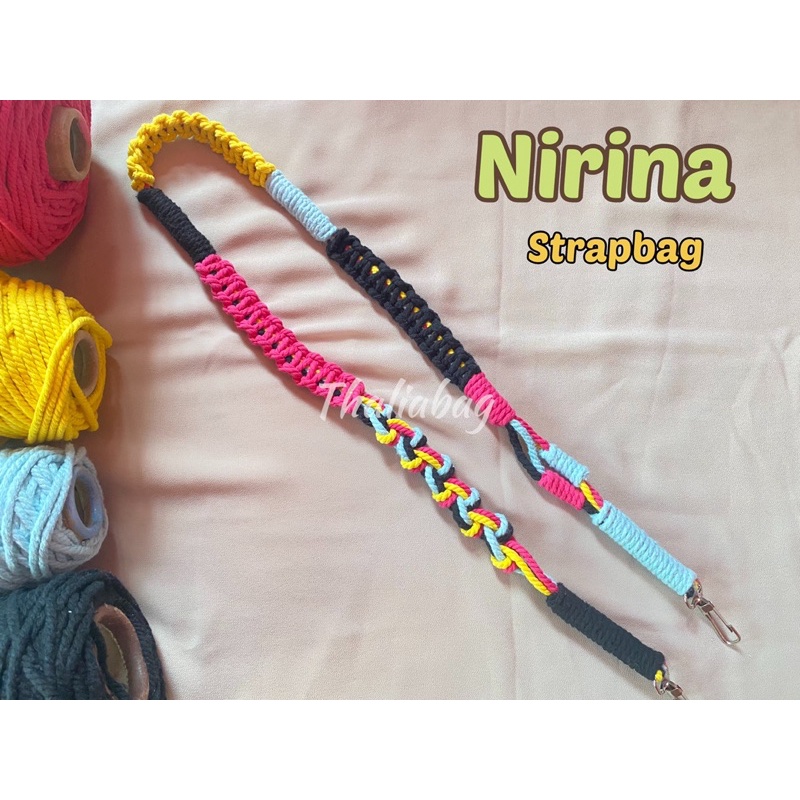 READY STOK STRAP BAG MACRAME NIRINA BY THALIABAG// TALI TAS MURAH// HANDMADE MACRAME // SLINGBAG // SHOULDERBAG // KEYCHAIN // STRAPBAG MACRAME//