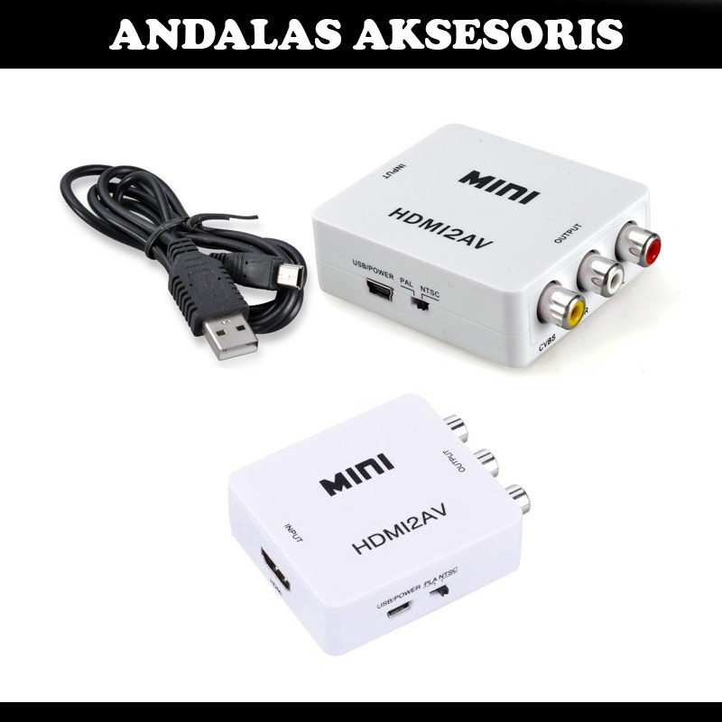 CONVERTER HDMI TO AV RCA FULL HD 1080P / KABEL HDMI TO RCA AV