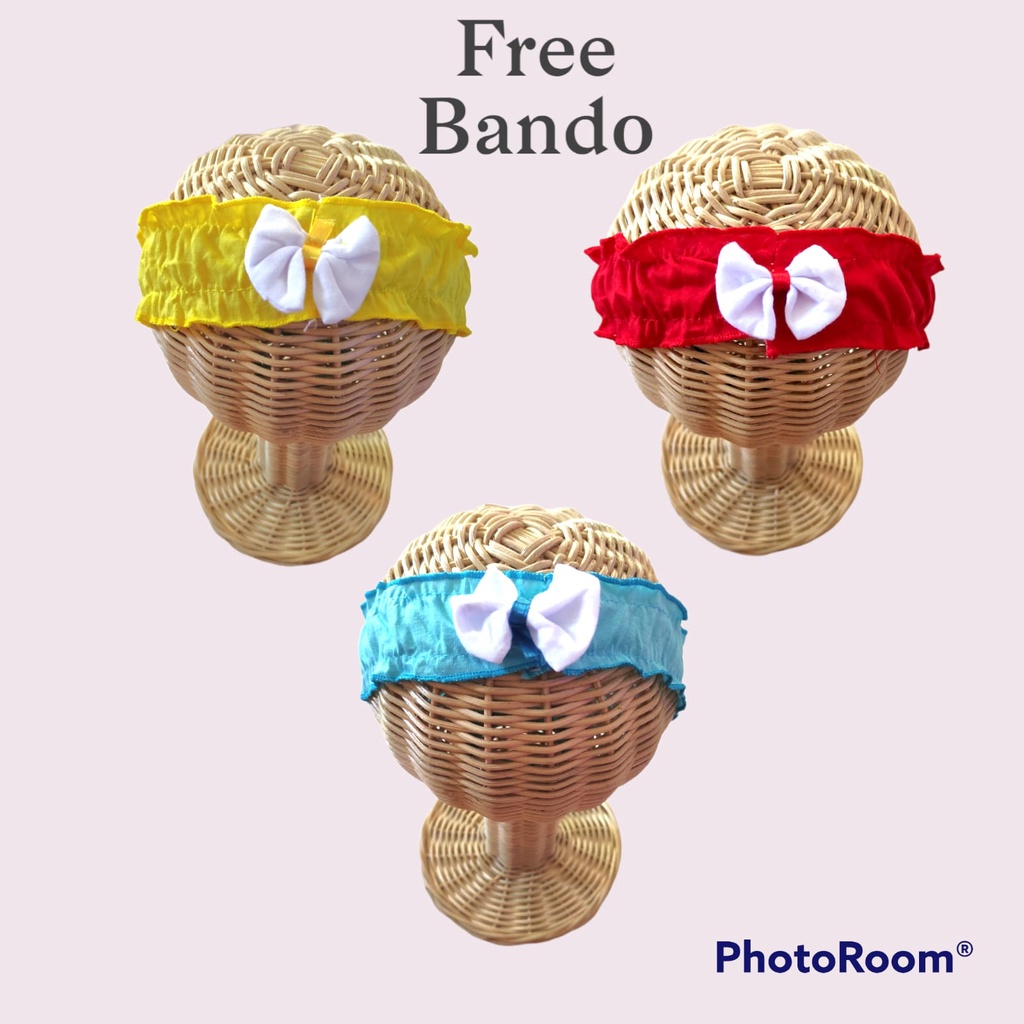 Setelan Baju Bayi Perempuan + Bando (0-12 Bulan) Dress Baju Bayi Perempuan Rok Bayi Bando Bayi Bandan Bayi Baju Celana Bayi