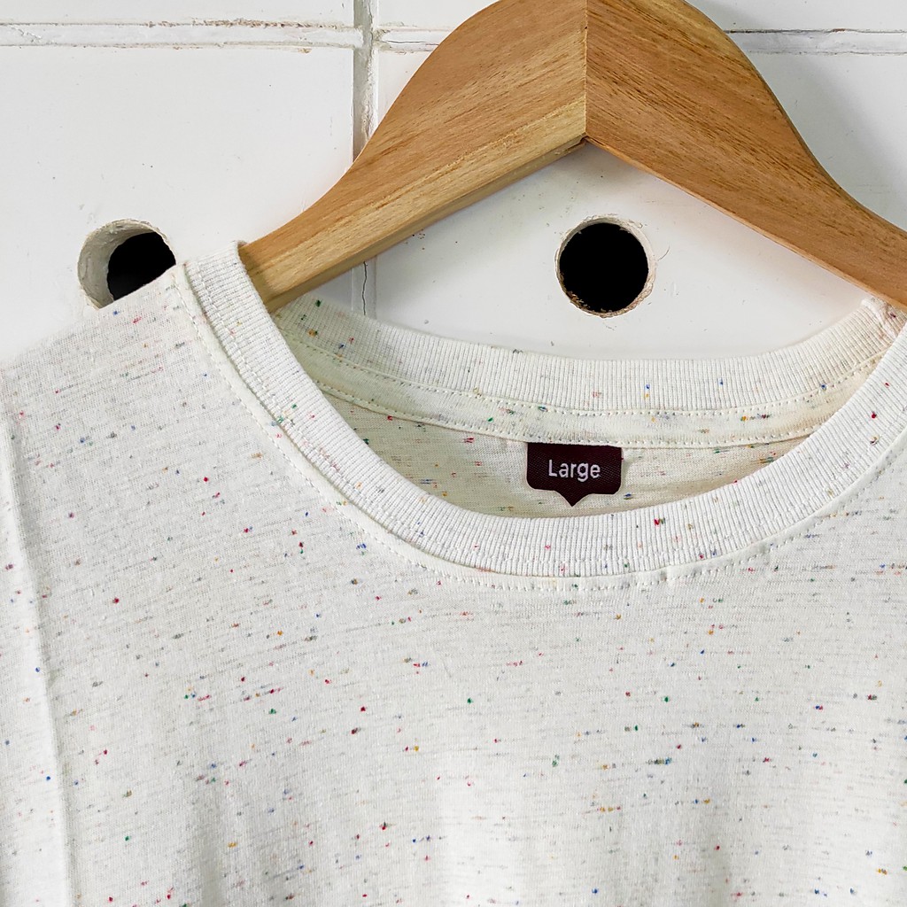 KAOS POLOS GALAXY PRIA TANGAN PENDEK WARNA PUTIH WHITE RAINBOW UKURAN S-XL ORGINAL