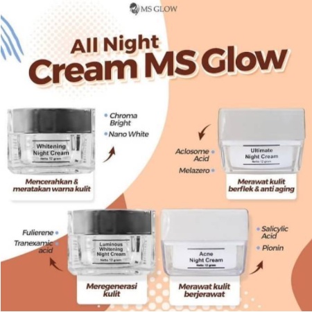 MS GLOW NIGHT CREAM KRIM MALAM / CREAM MALAM MS GLOW