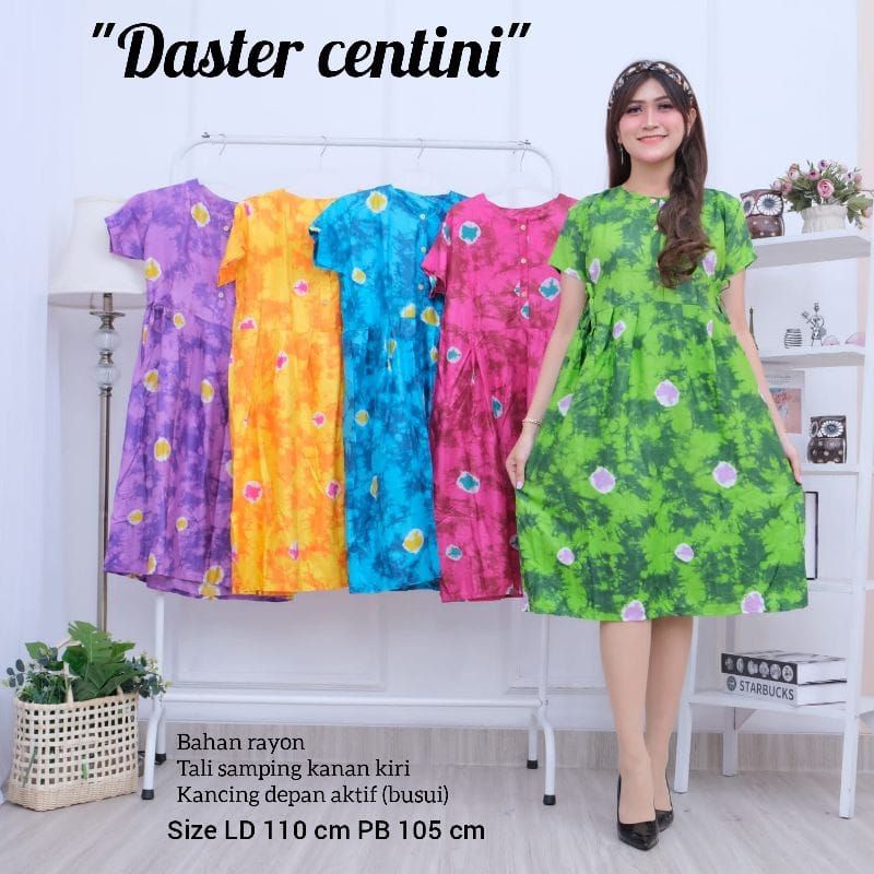 Daster Centini bahan rayon tali samping kanan kiri daster motif daster busui