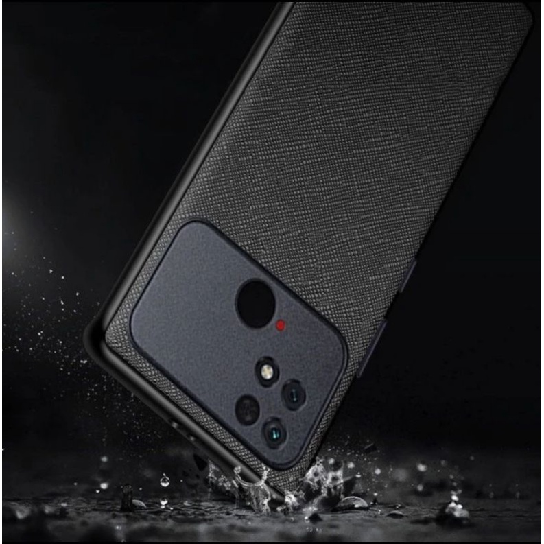 Xiaomi POCO C40 C 40 case canvas cross pattern premium case