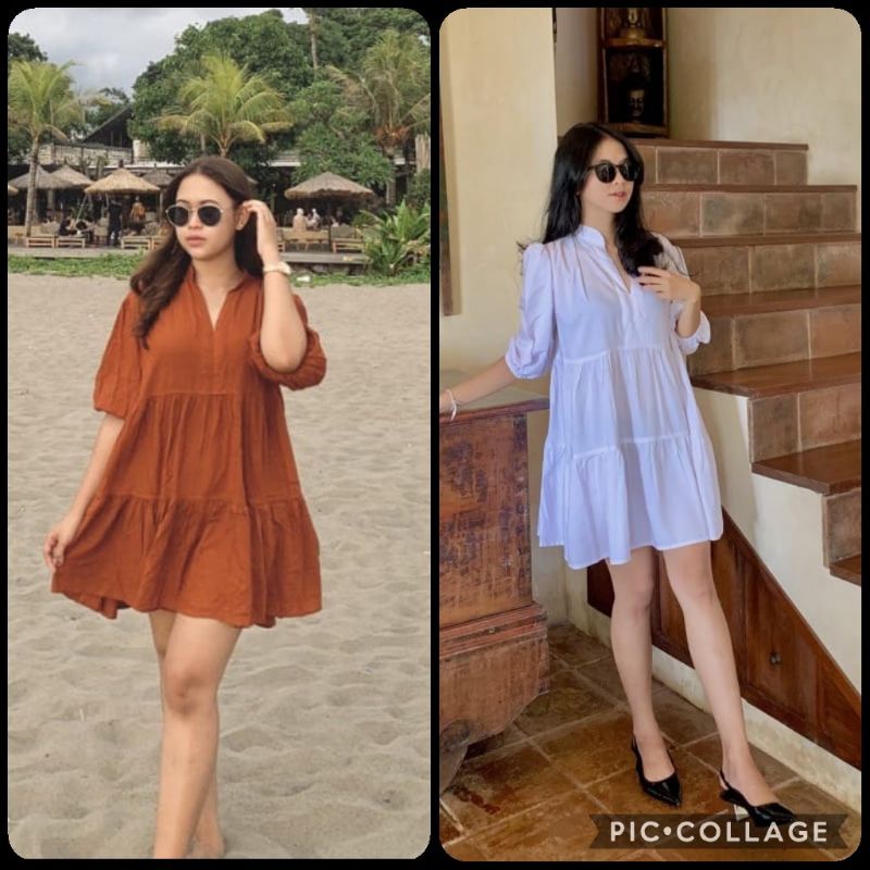 (BISA COD) DRESS FOXY BABYDOLL BASIC / DAILY CASUAL DRESS / DRES TUNIK MUSLIM HIJAB FASHION