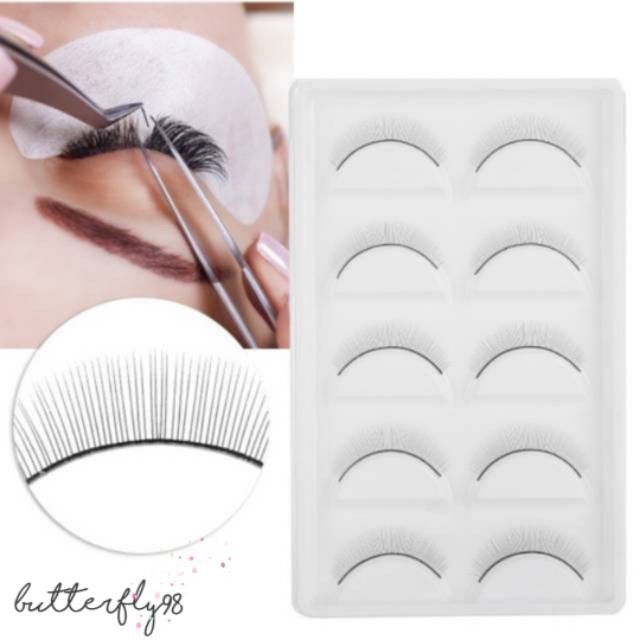 5 pasang bulu mata latihan fake eyelash extension practice