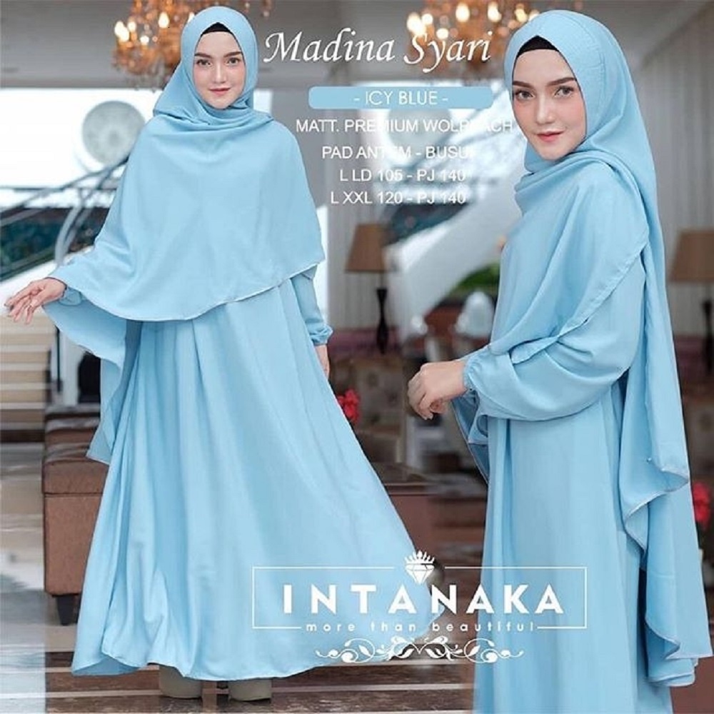 Alberkah - Madina Syari Set Cadar Size M L XL XXL 3XL 4XL / Gamis Syar'i / Gamis Syari Set Jilbab / 