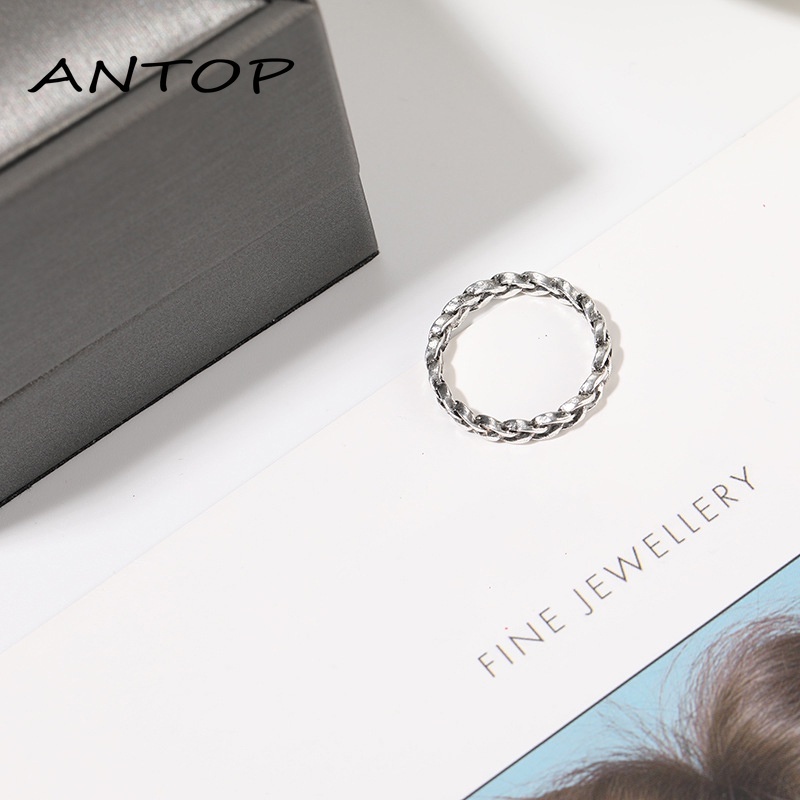 Cincin Desain Twisted Retro Korea Unik untuk Pria dan Wanita ANTOP